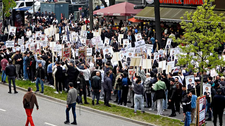 Eine Demonstration von Islamisten in Hamburg