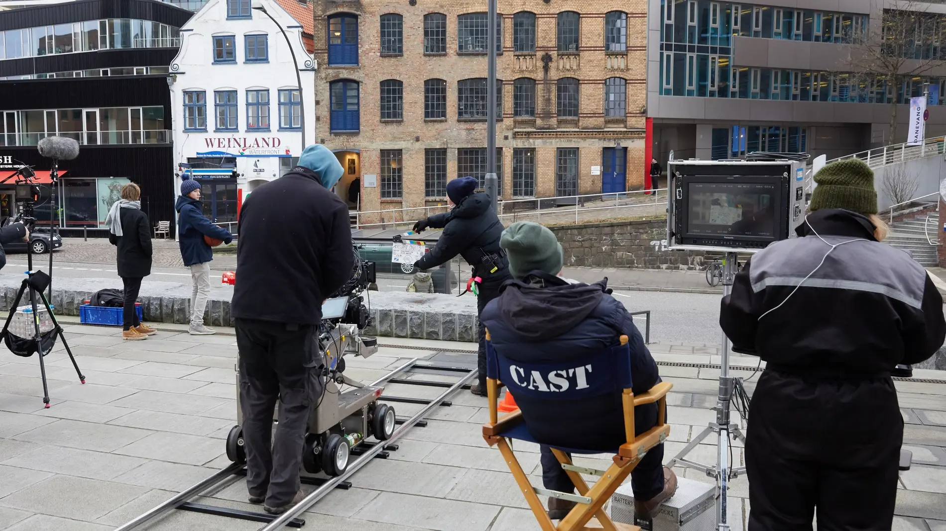 Dreharbeiten für den Film "Verachtung" in Hamburg