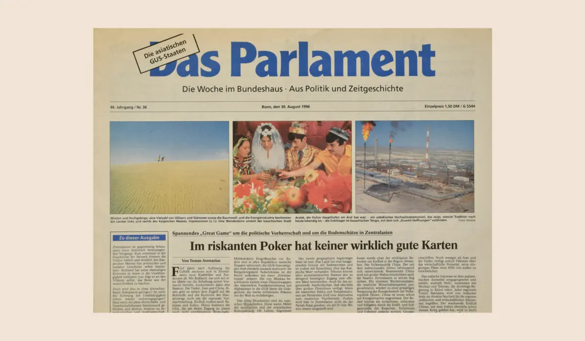 Cover von "Das Parlament" vom 30. August 1996