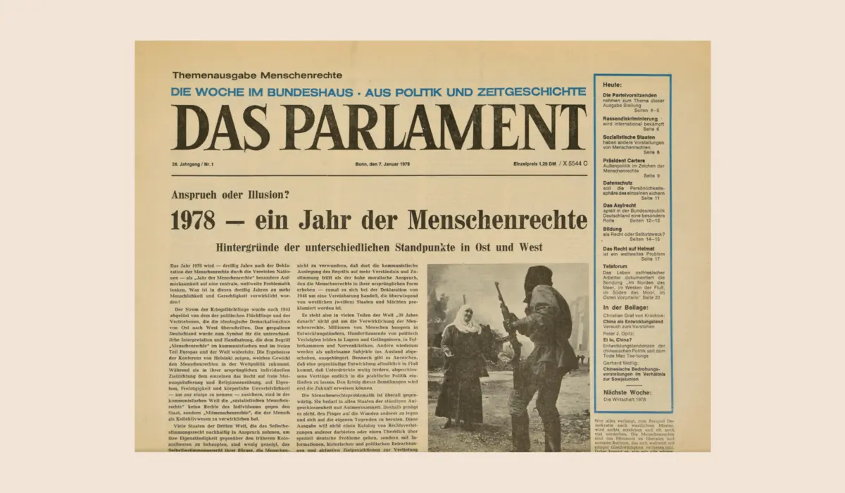 Cover von "Das Parlament" vom 7. Januar 1978