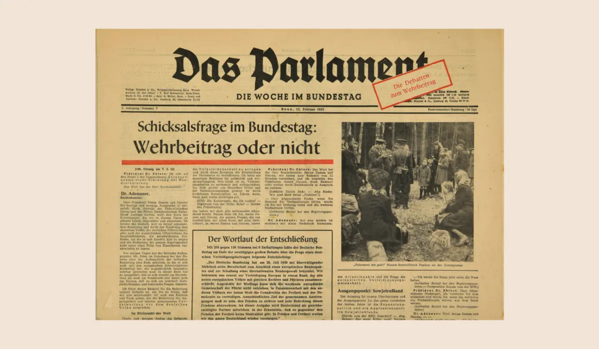 Cover von "Das Parlament" vom 13. Februar 1952