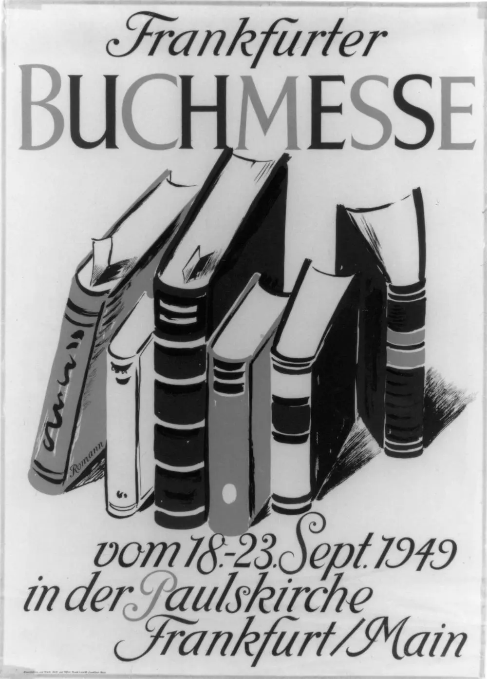 Das Bild zeigt ein Plakat zur ersten Frankfurter Buchmesse im jahr 1949.
