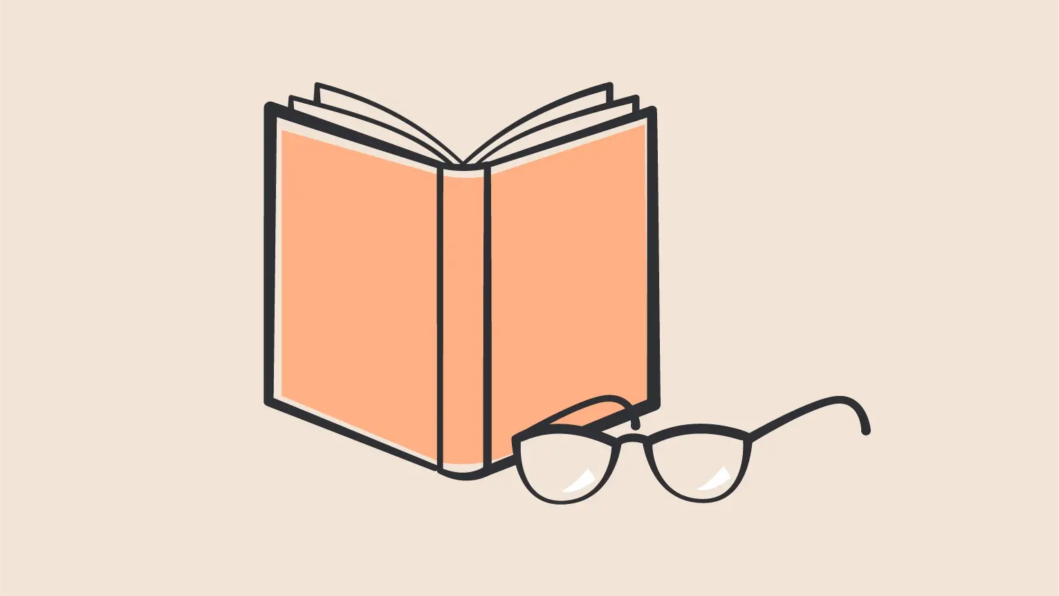 Ein Buch mit einer Brille