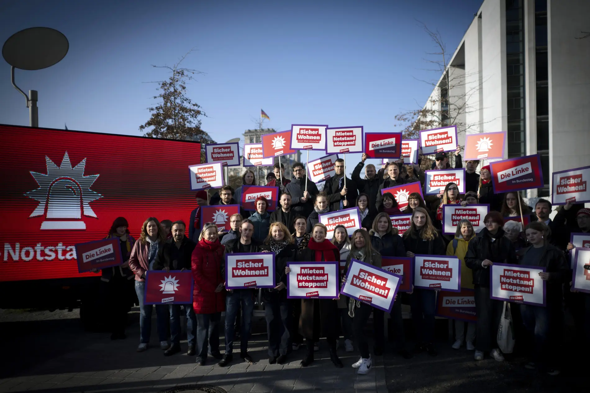 Protestaktion der Linken in Berlin