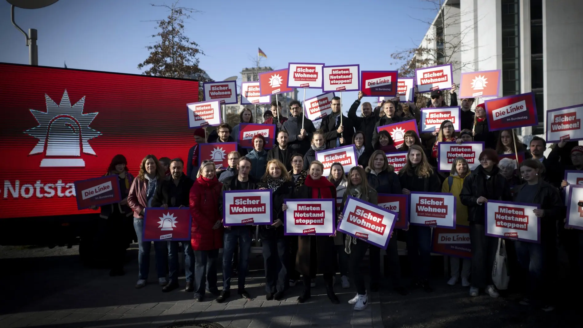 Protestaktion der Linken in Berlin