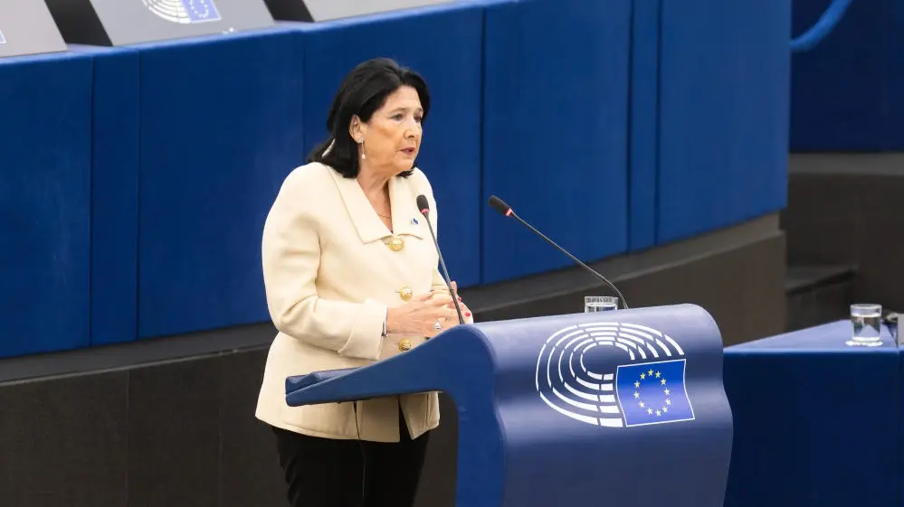 Salome Surabischwili Salome Surabischwili im Plenarsaal des Europäischen Parlaments und spricht