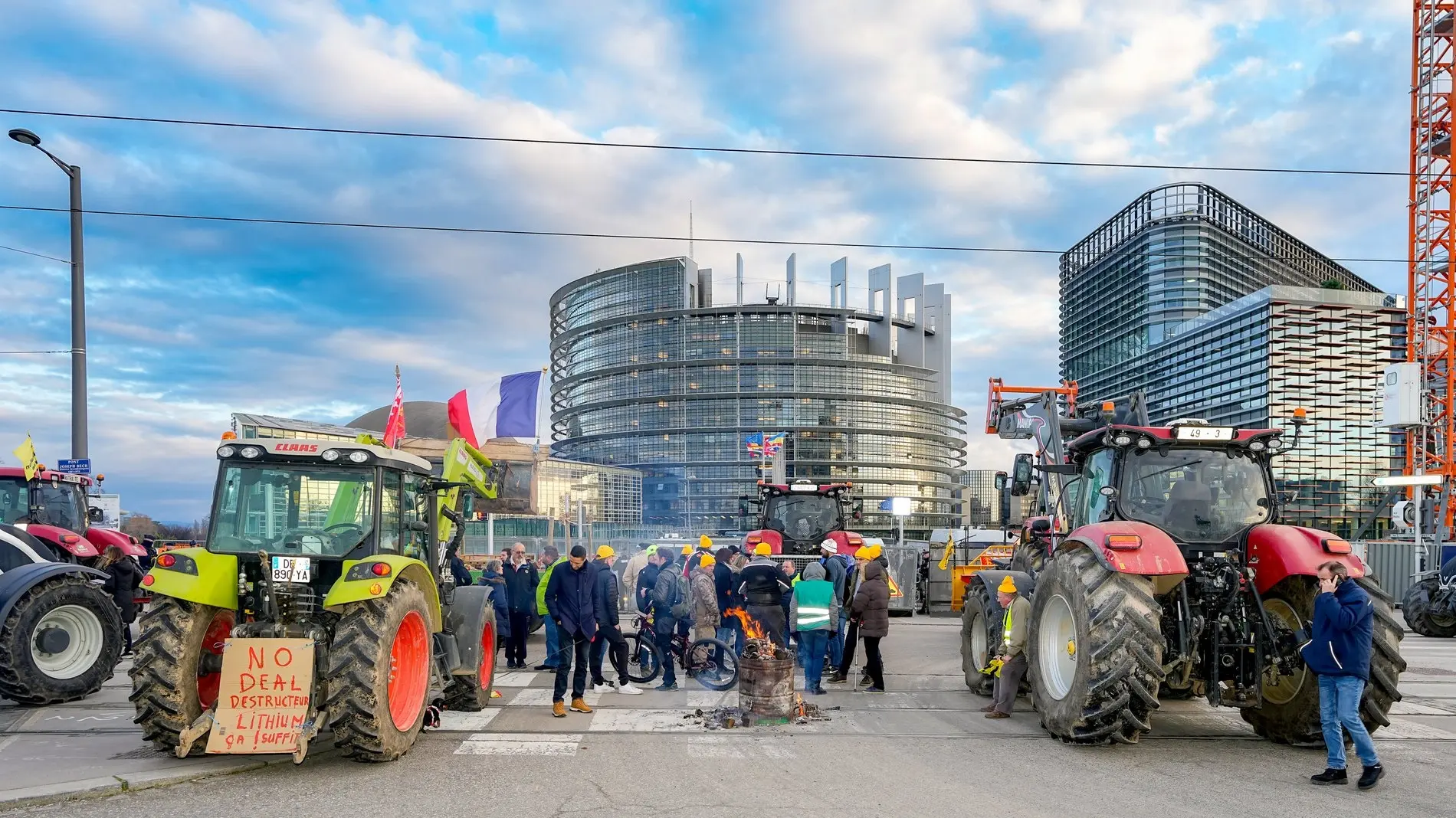 Bauernproteste vor dem EU-Parlament in Straßburg