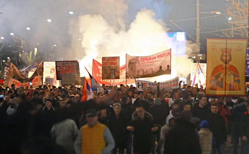 Proteste in Belgrad, Serbien. 