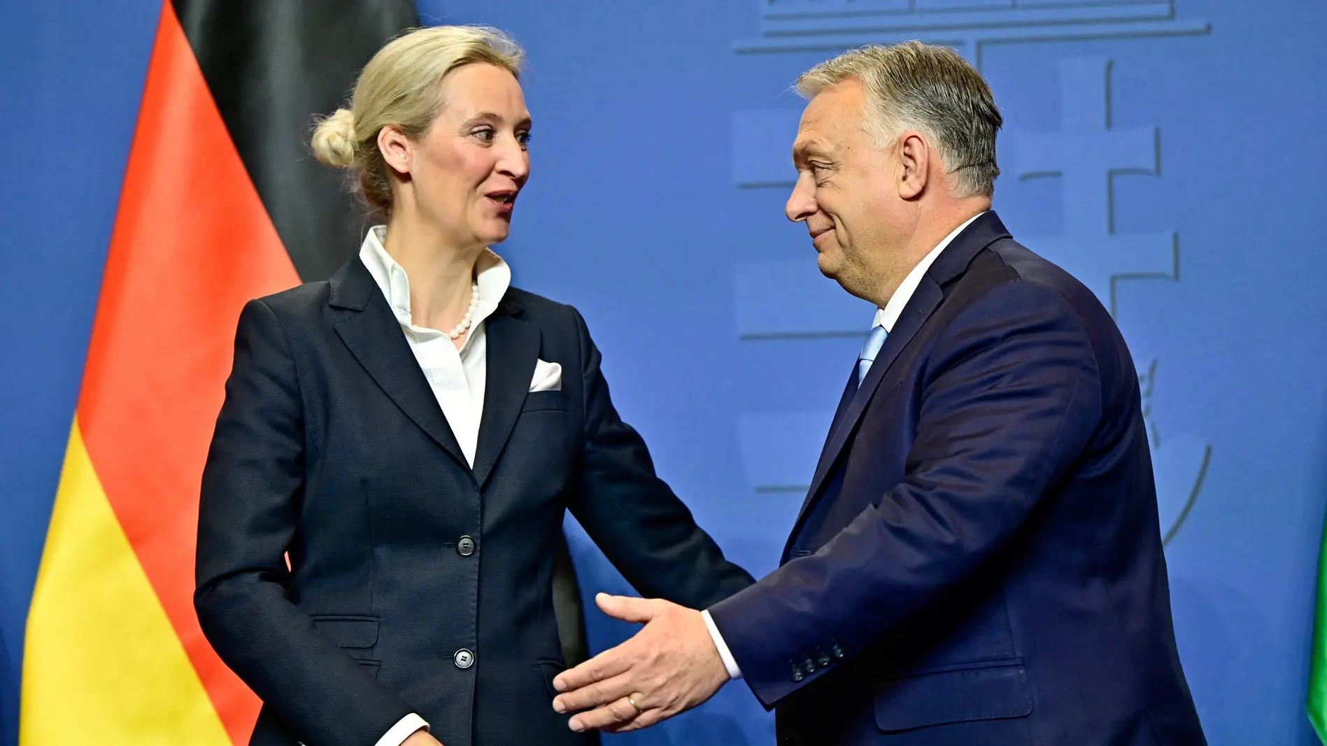 Alice Weidel und Viktor Orbán bei der Pressekonferenz Alice Weidel und Viktor Orbán bei der Pressekonferenz