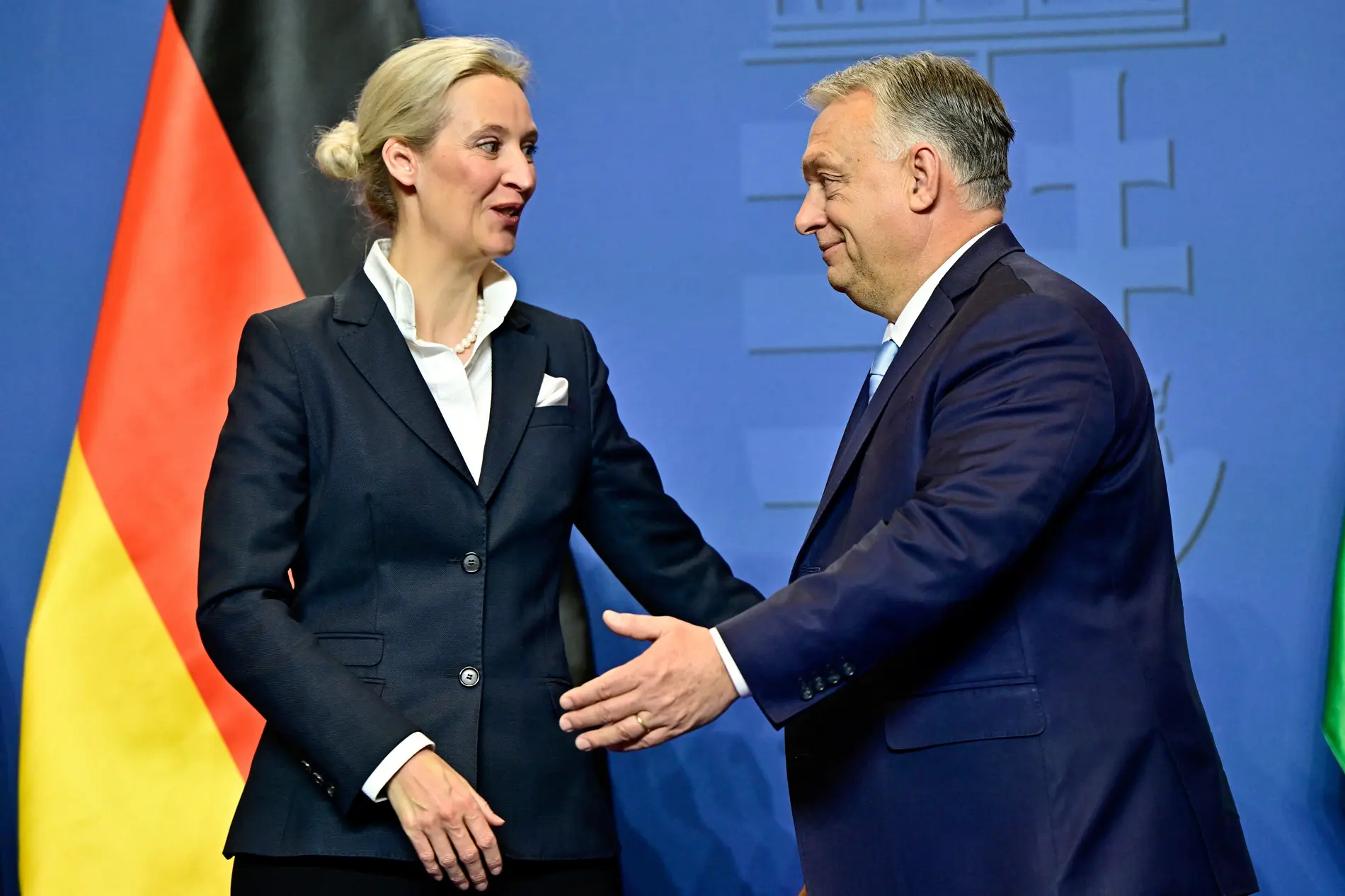 Alice Weidel und Viktor Orbán bei der Pressekonferenz Alice Weidel und Viktor Orbán bei der Pressekonferenz