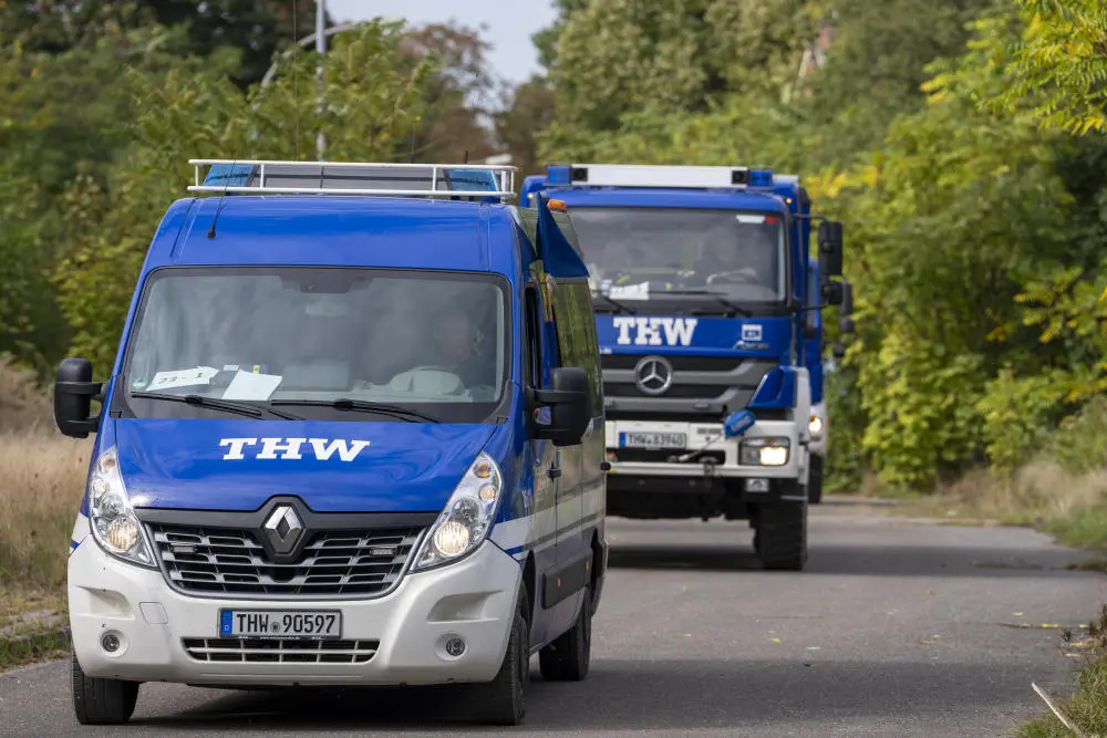 THW-Fahrzeuge bei einer Übung am vergangenen Wochenende. 