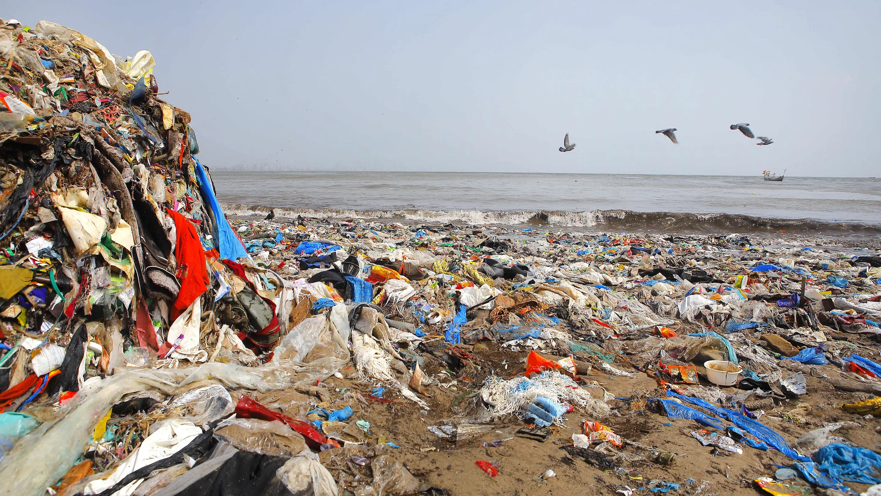 Plastikmüll Plastikmüll am Strand von Mumbai