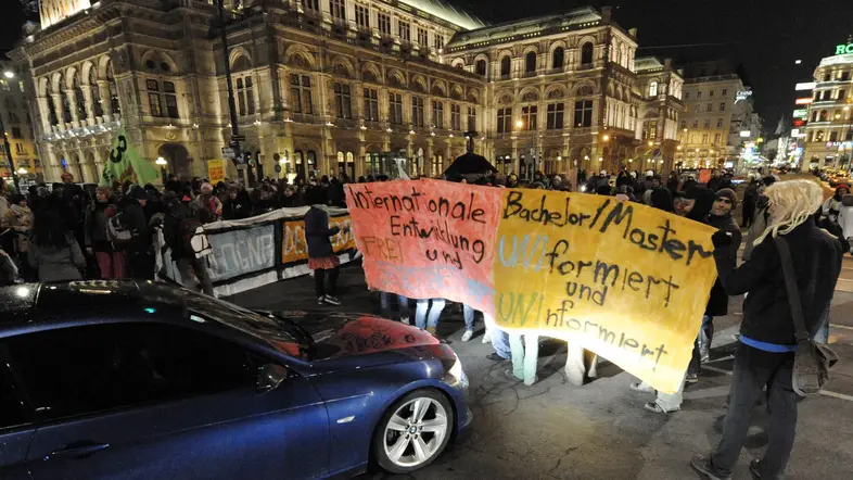 Studenten bei eine Demonstration