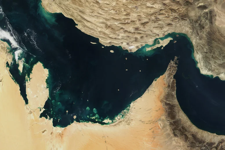 Satellitenansicht der Straße von Hormus