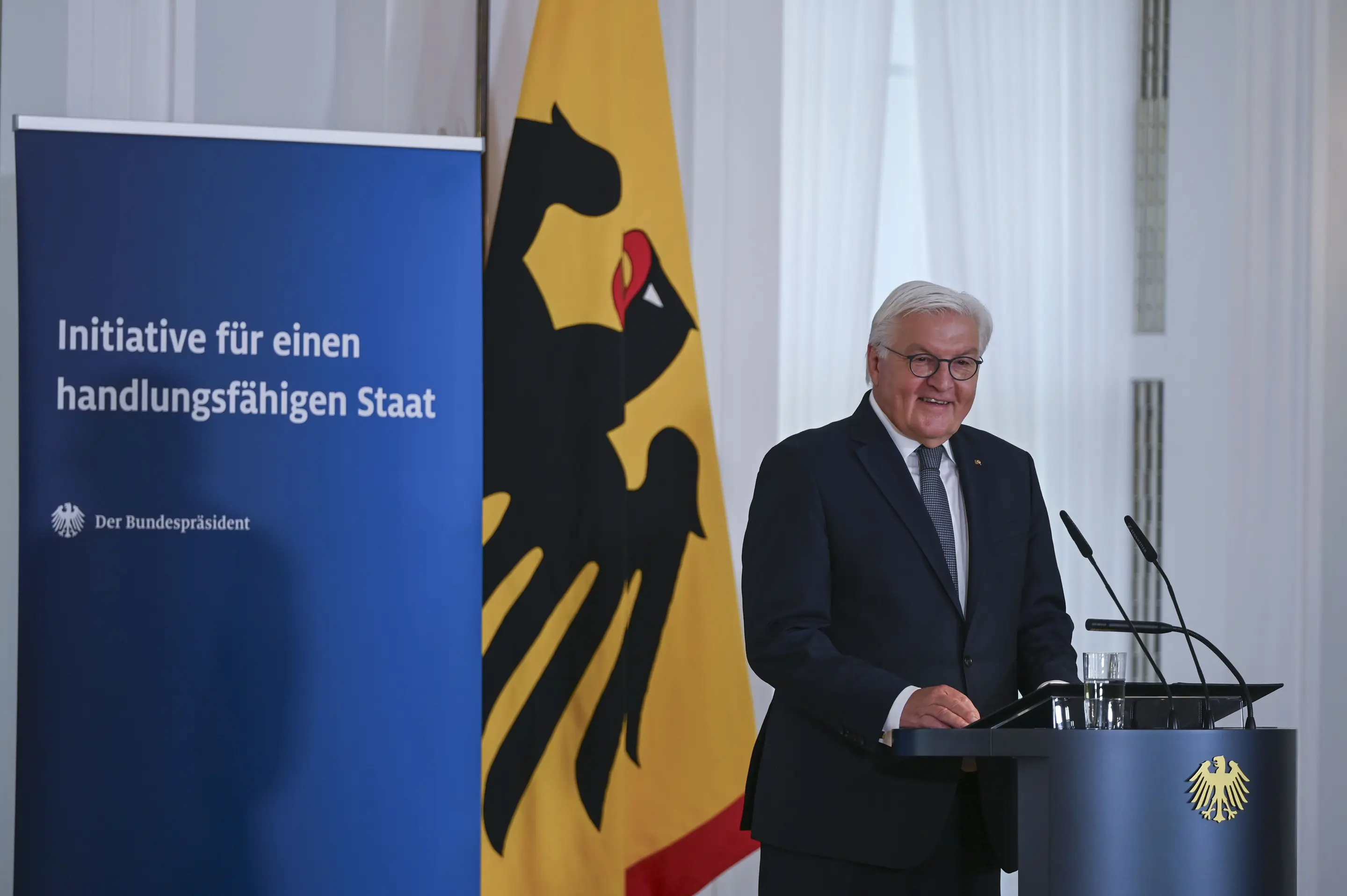 Frank-Walter Steinmeier spricht zur Vorstellung des Abschlussberichts