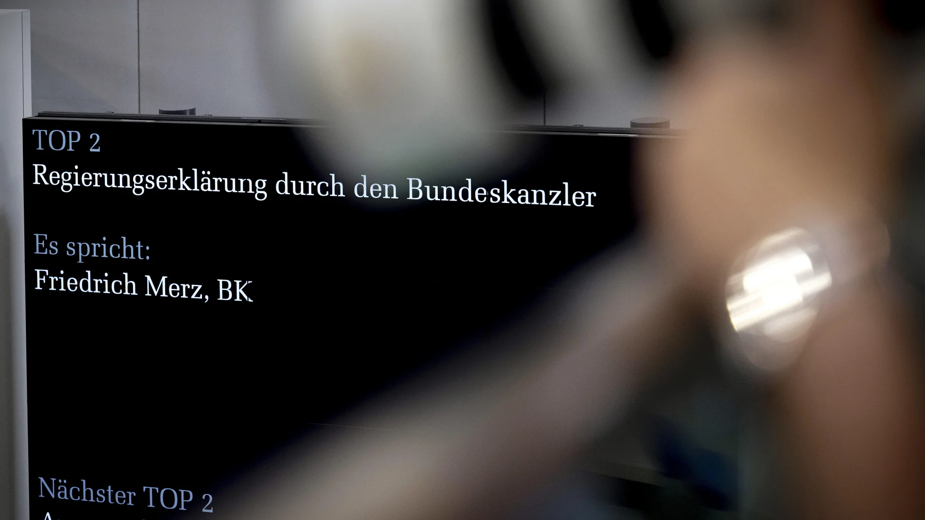 Anzeigetafel im Bundestag