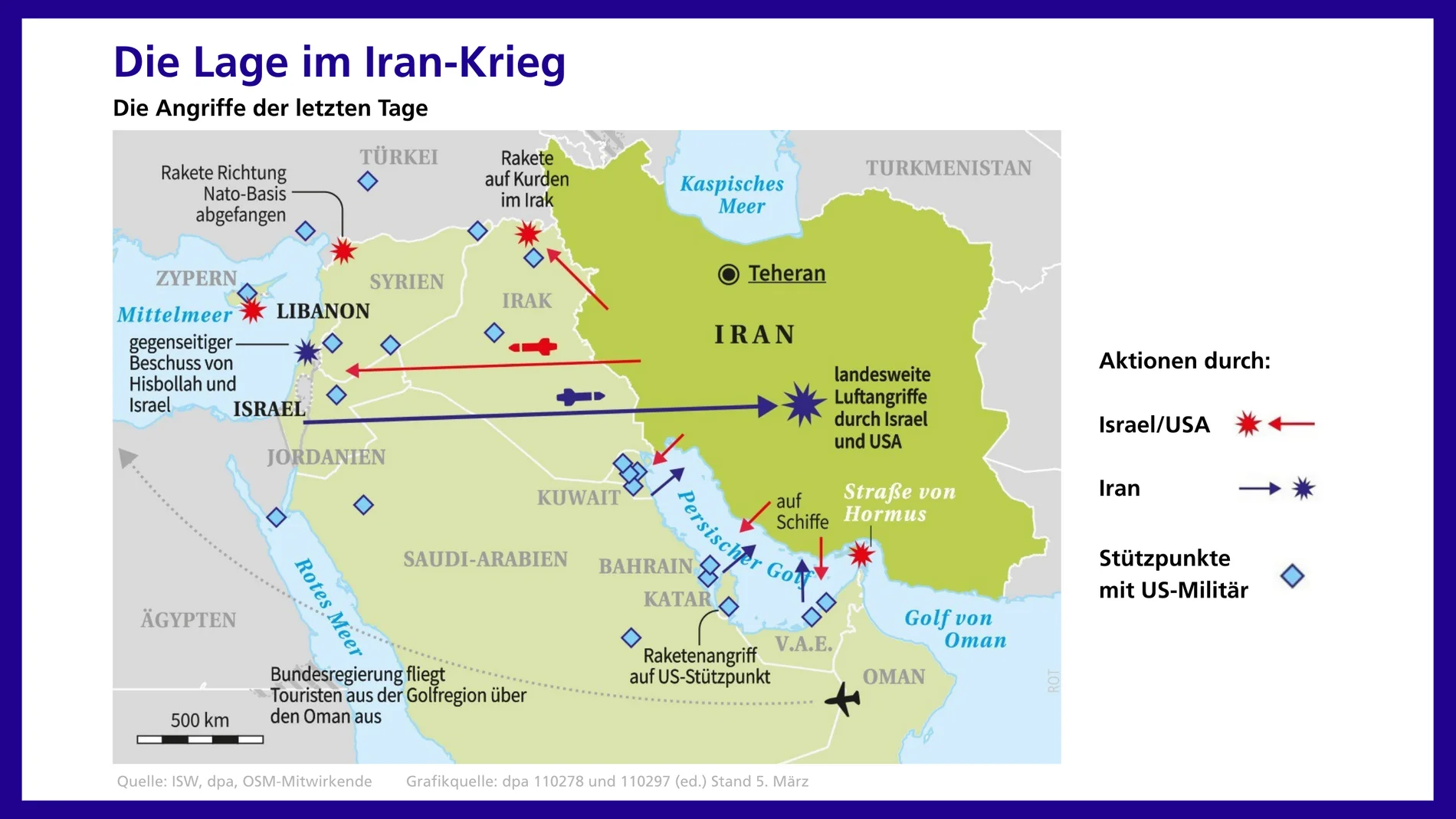Karte vom Iran-Krieg