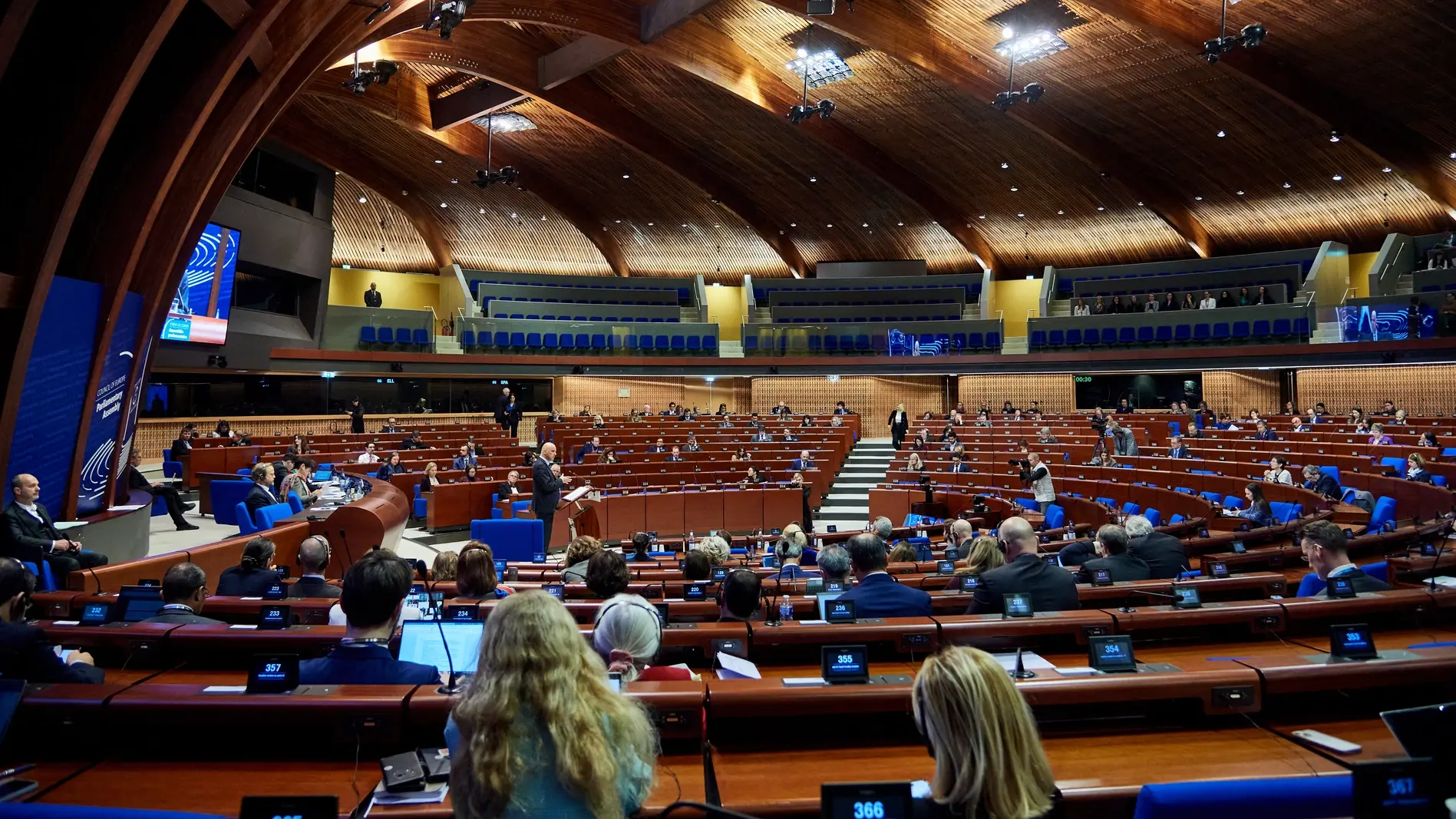 Blick in den Plenarsaal der Parlamentarischen Versammlung des Europarats