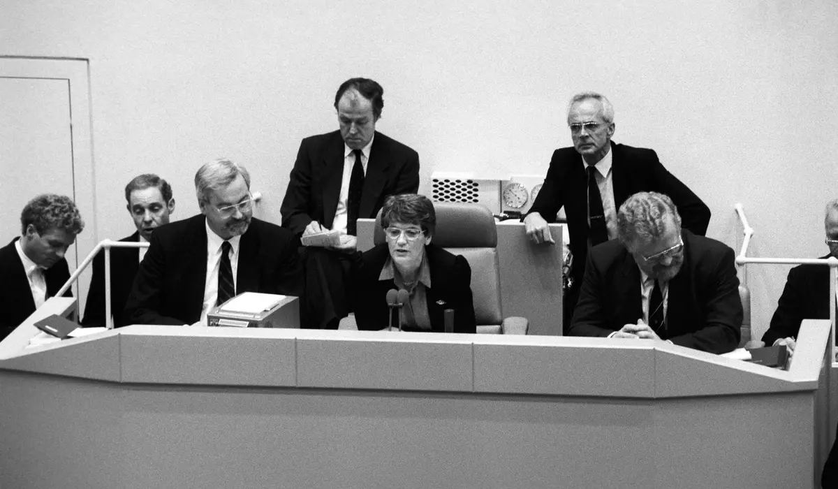 Bundestagspräsidentin Rita Süssmuth 1991 im Bundestag in Bonn