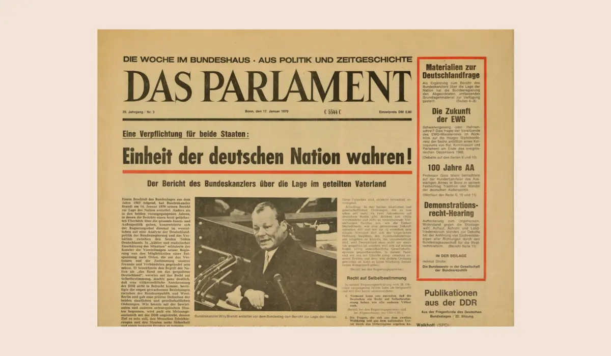 Cover von "Das Parlament" vom 17. Januar 1970