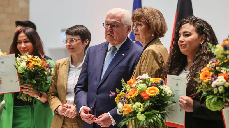 Frank-Walter Steinmeier auf einer Einbürgerungsfeier