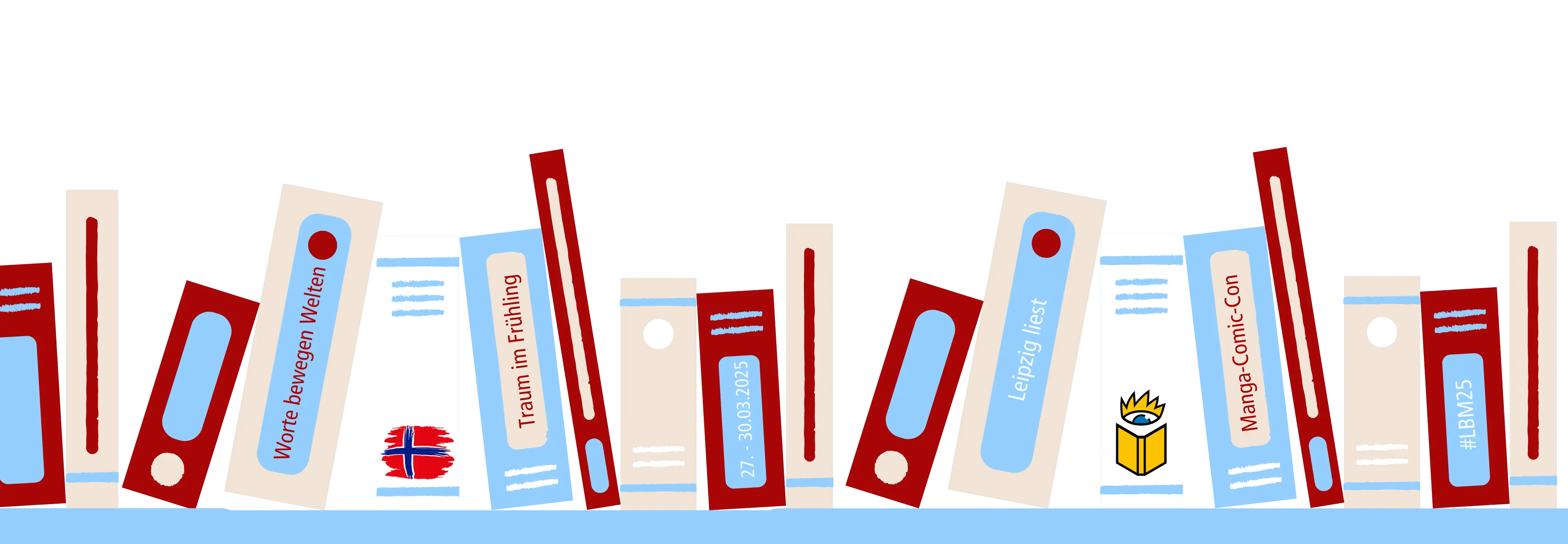 Die Leipziger Buchmesse 2025 Illustration mit Büchern zur Leipziger Buchmesse 2025