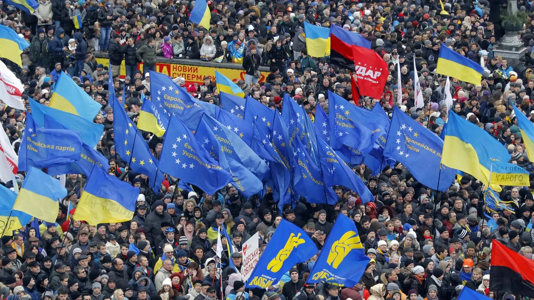 Demonstration gegen den ukrainischen Präsidenten Wiktor Janukowitsch 2013