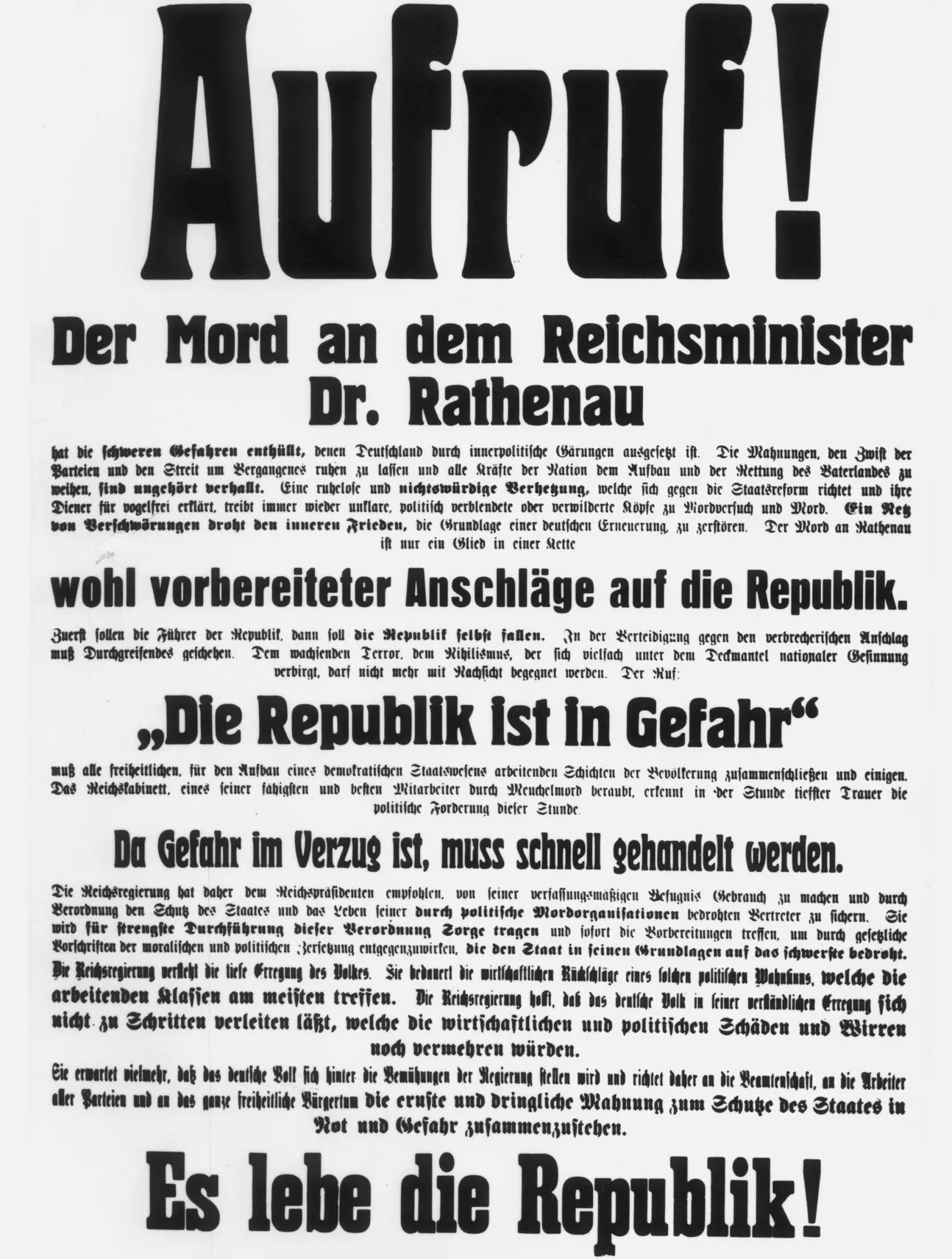Aufruf der Reichsregierung 1922