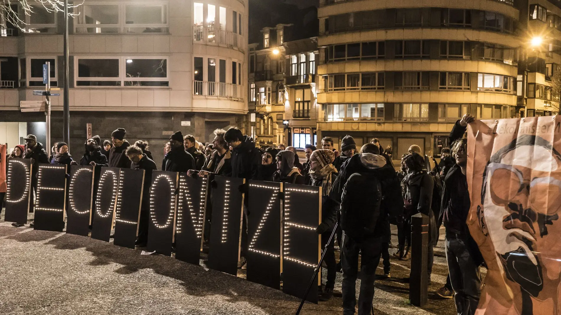 Demonstranten in Belgien