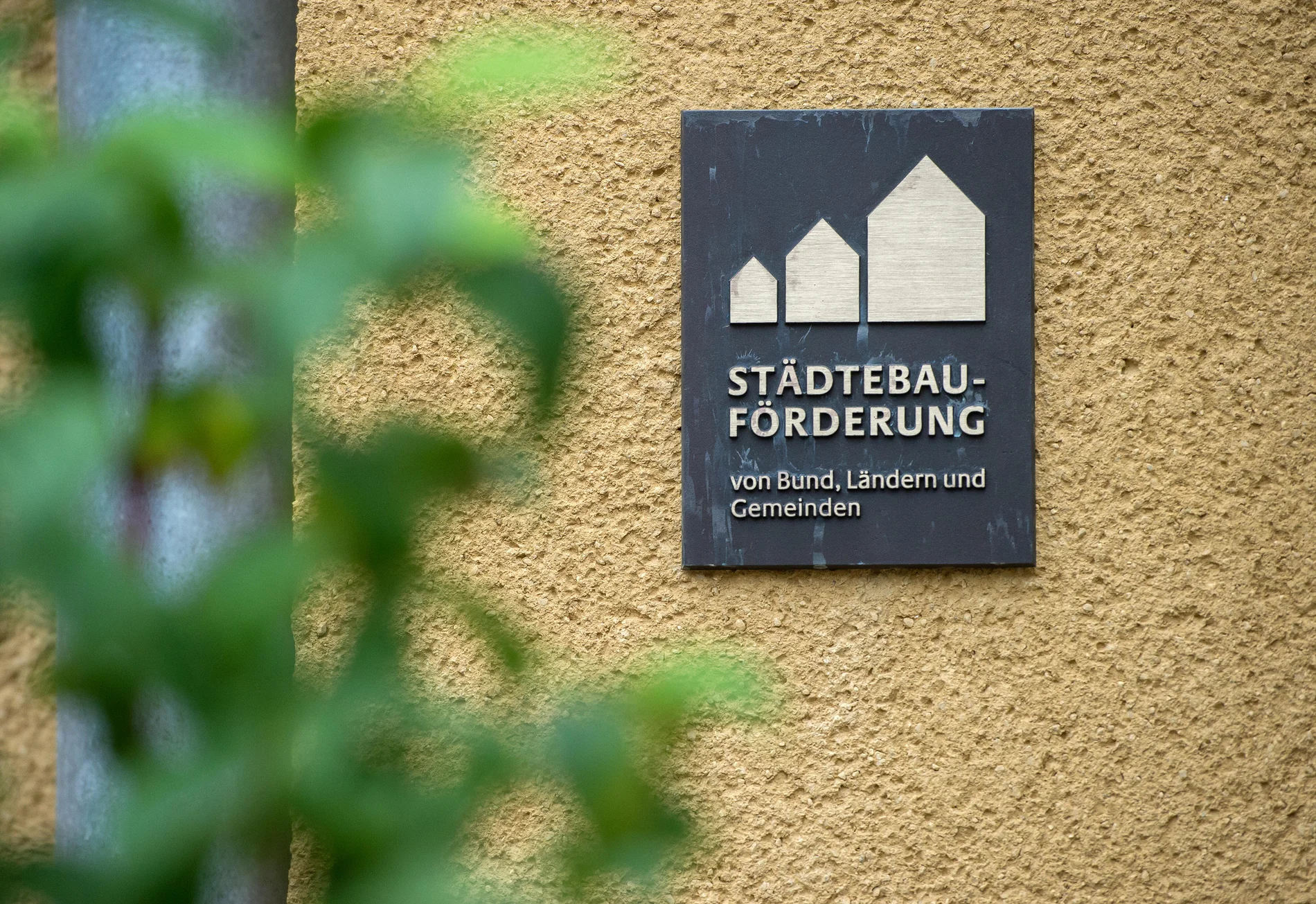 Hinweistafel zur Städtebauförderung