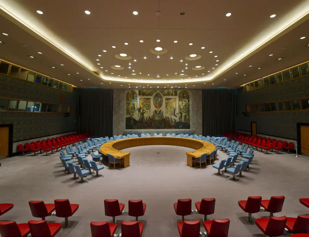UN-Sicherheitsrat in New York Der Sitzungssaal des UN-Sicherheitsrates in New York