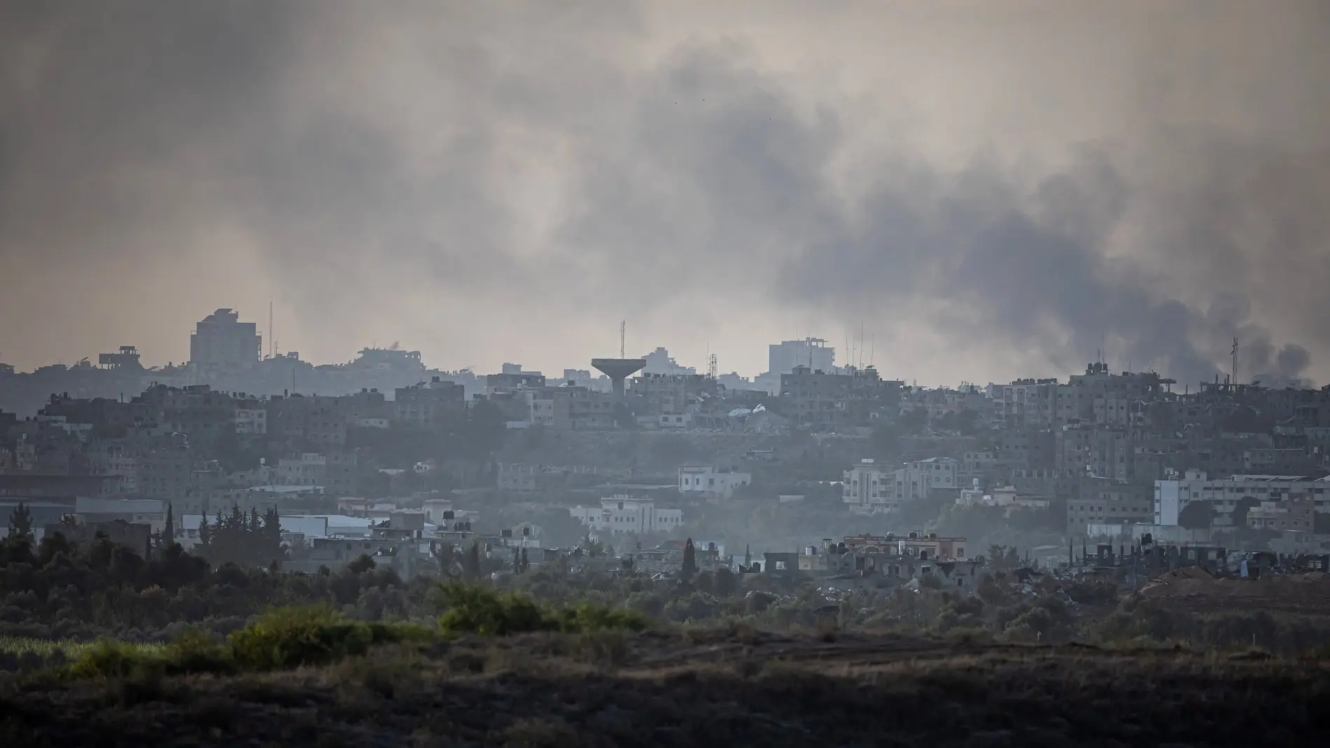 Blick aus der Ferne auf den Gazastreifen