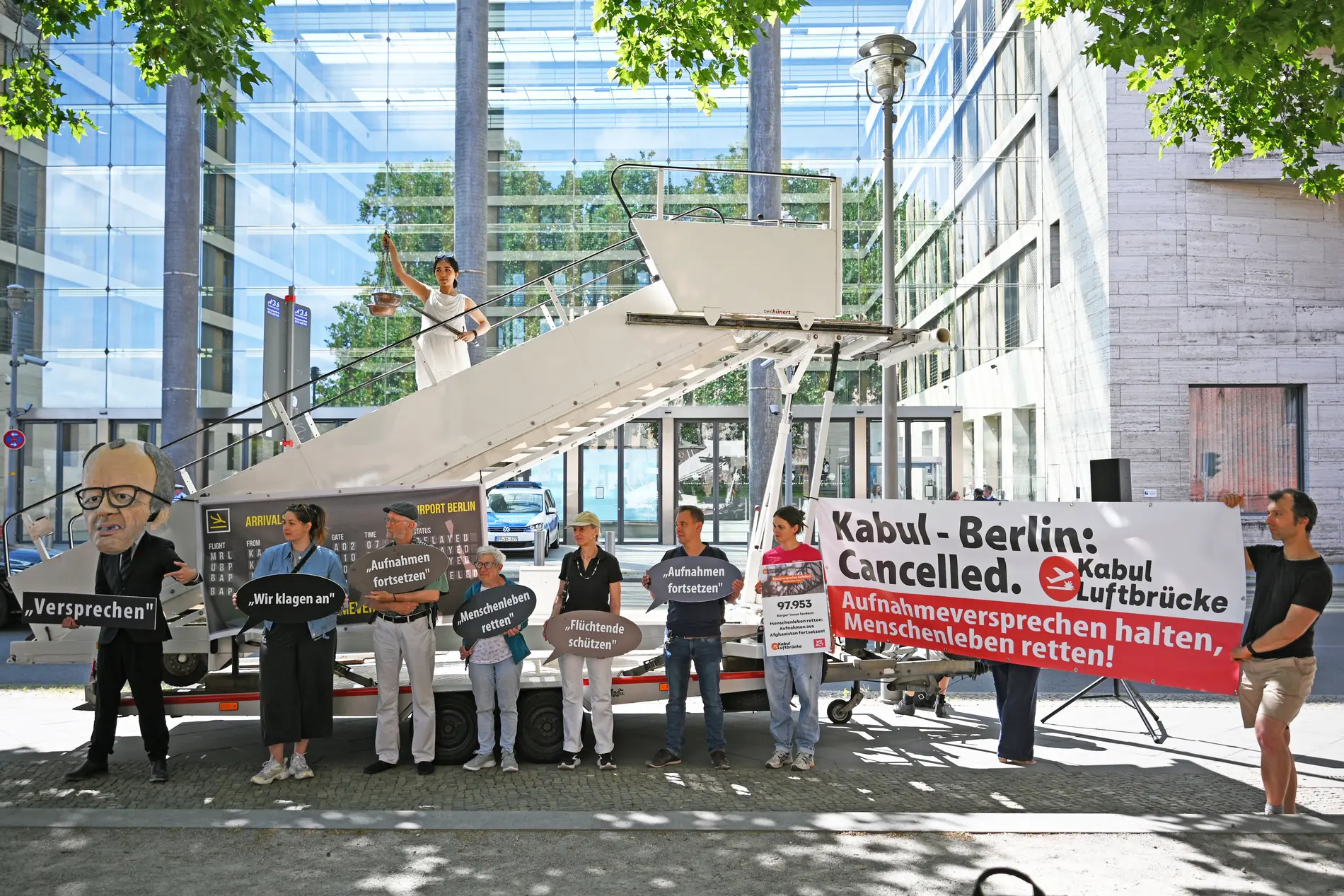 Symbolische Protestaktion am Weltflüchtlingstag