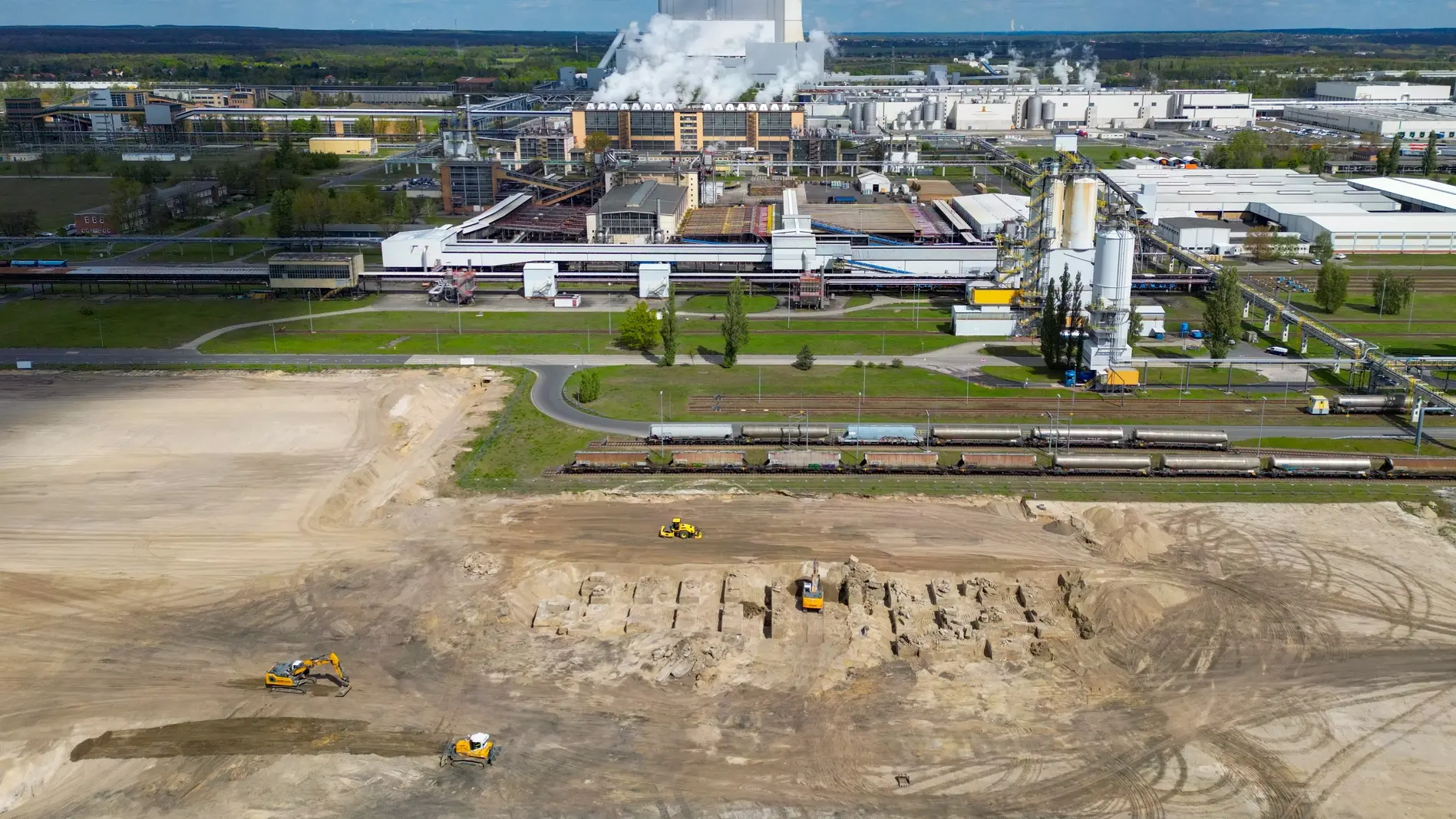Blick auf die Baustelle für das Projekt eines H2-ready Gaskraftwerkes Blick auf die Baustelle für das Projekt eines H2-ready Gaskraftwerkes
