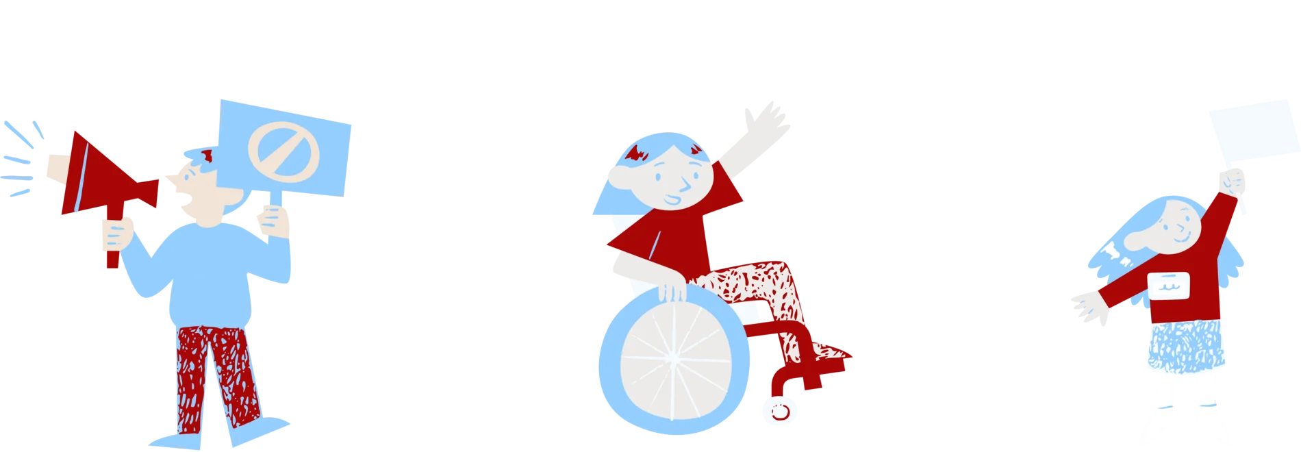 Illustration von Kindern, die für ihre Rechte eintreten