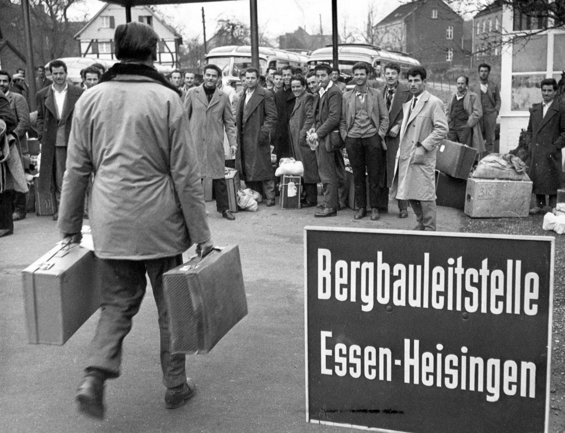 Griechische Arbeiter an der Bergbauleitstelle in Essen 1960