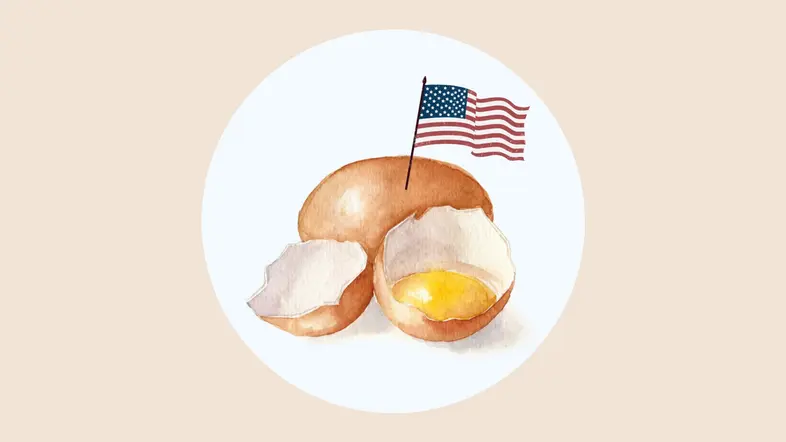 Illustration von US-Flagge auf Eiern