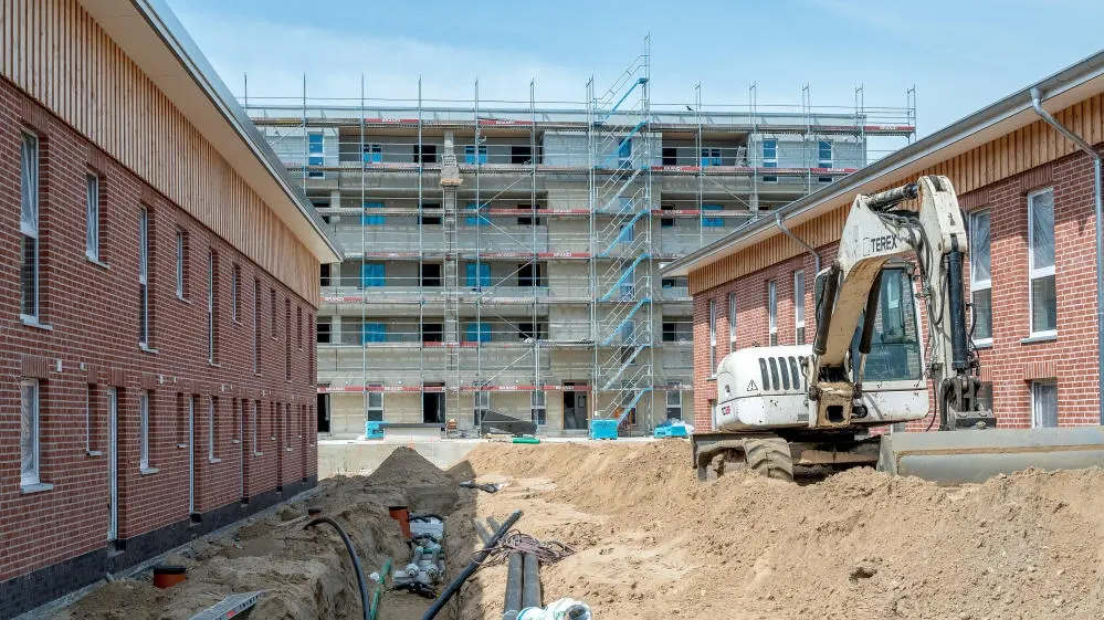 Blick auf eine Neubau-Baustelle