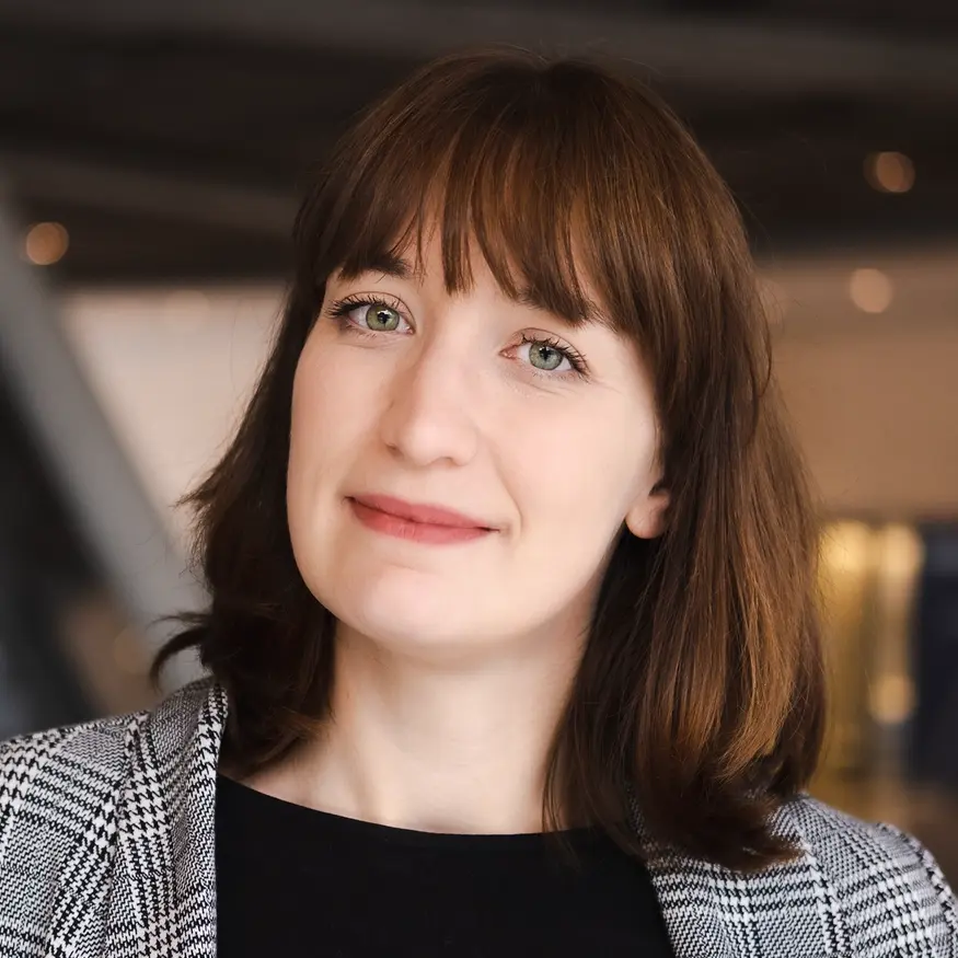 Heidi Reichinnek Heidi Reichinnek im Porträt mit dunklem Oberteil