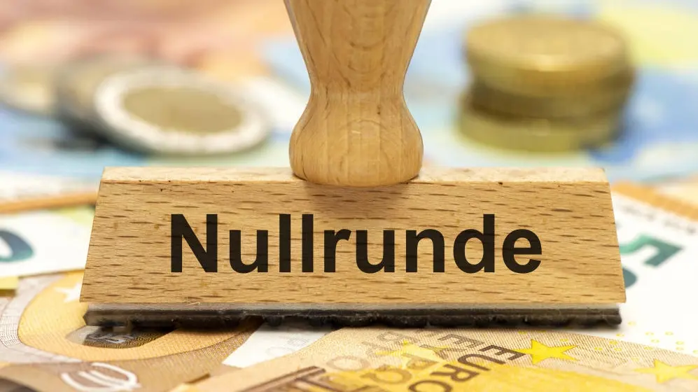 Sozial-Etat Stempel mit der Aufschrift "Nullrunde"