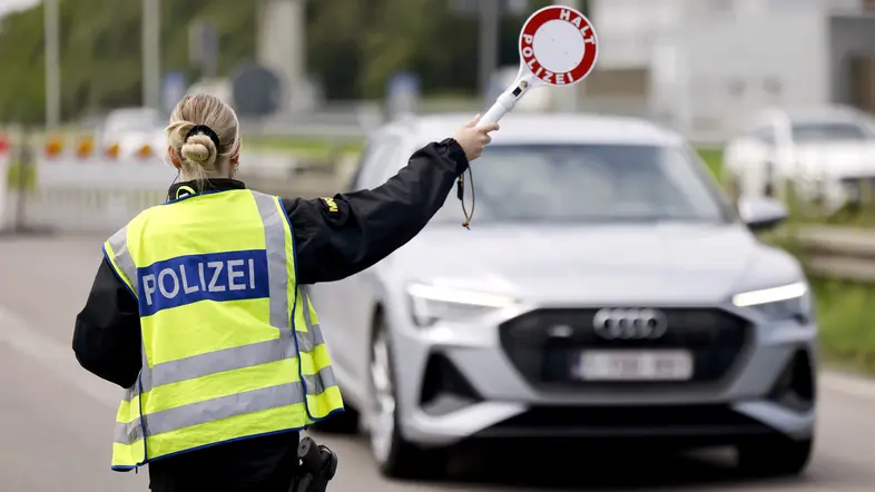 Polizeikontrolle an der Grenze zu Belgien