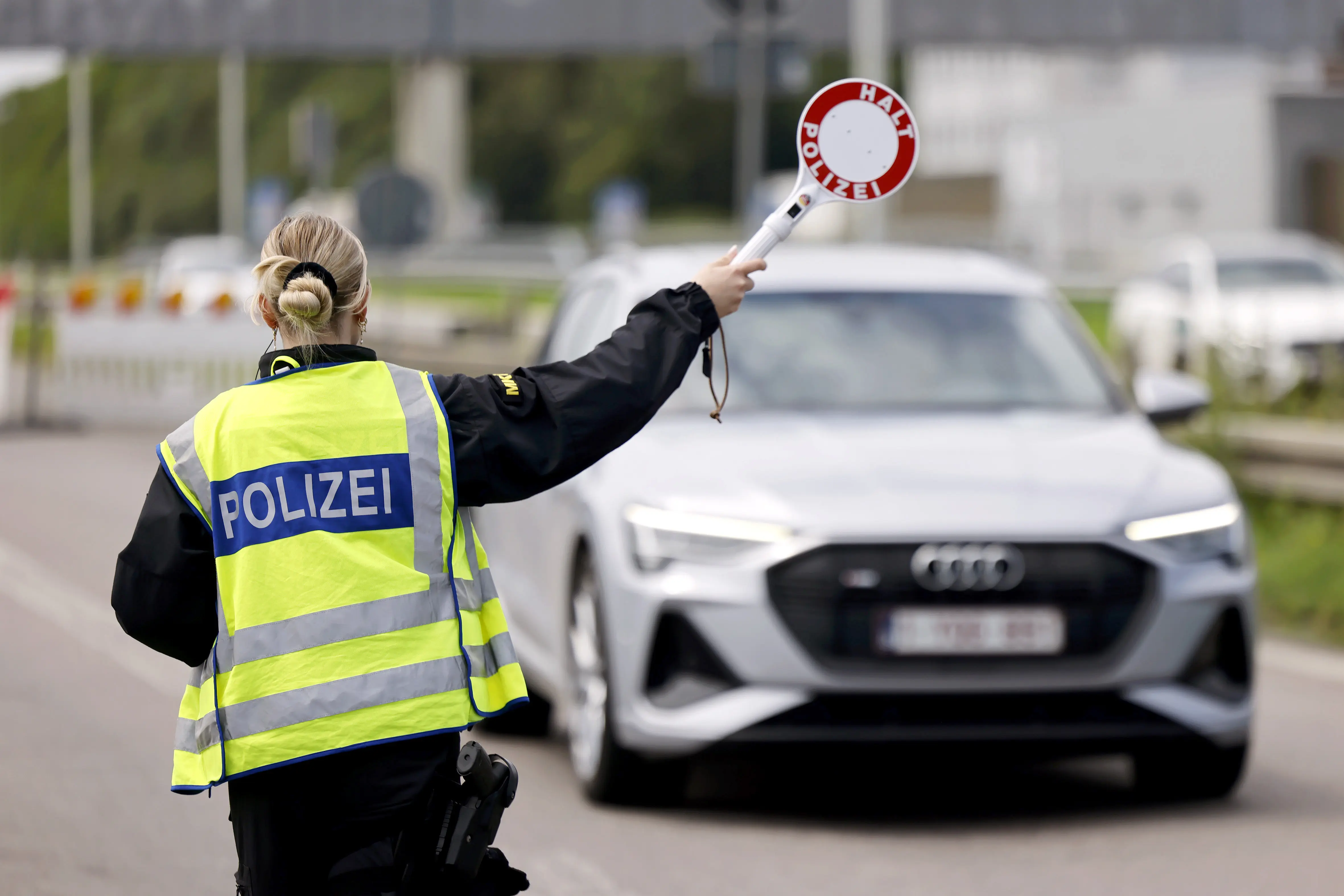 Polizeikontrolle an der Grenze zu Belgien