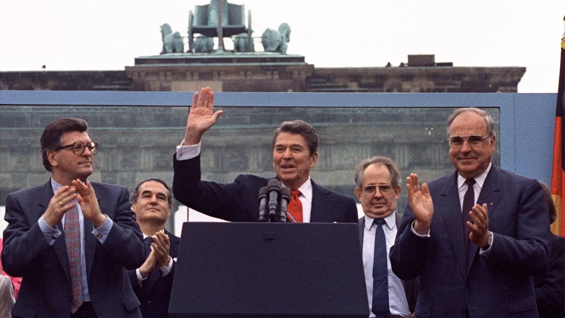 Ronald Reagan vor dem Brandenburger Tor