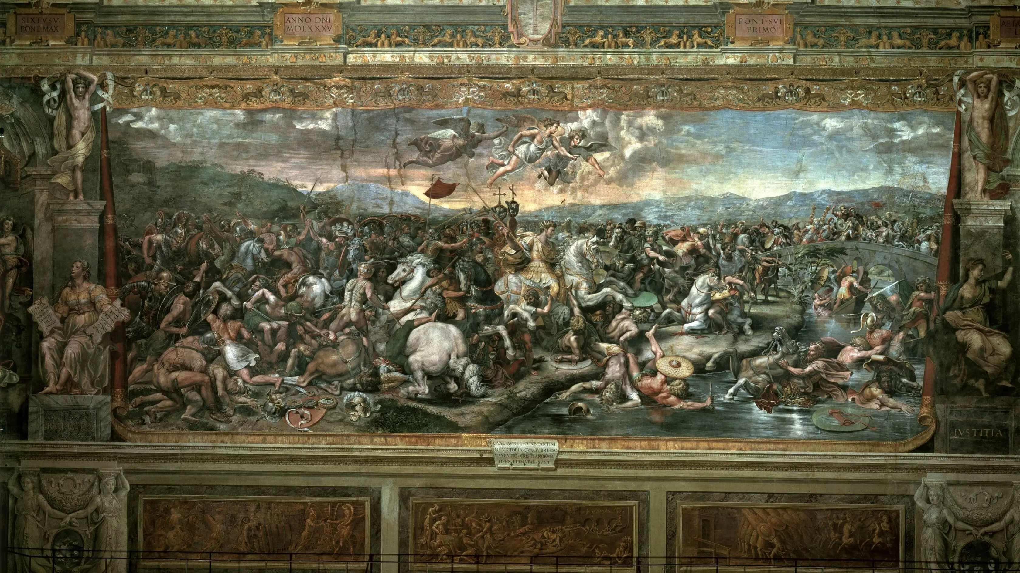 Fresco der Schlacht an der Milvischen Brücke