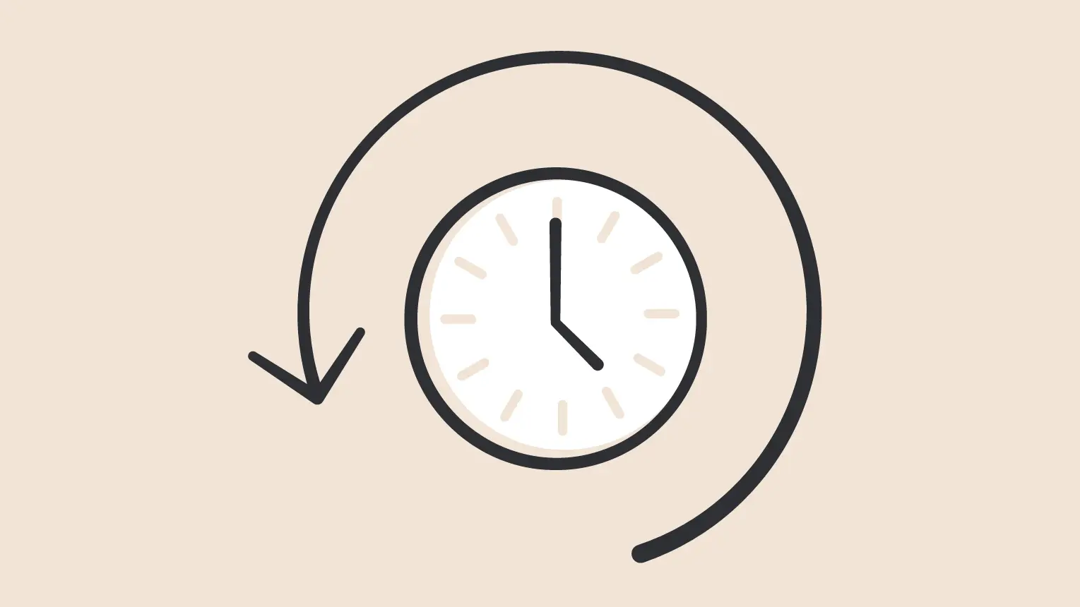 Grafik Chronik Ein Abbild einer rückwärtslaufenden Uhr