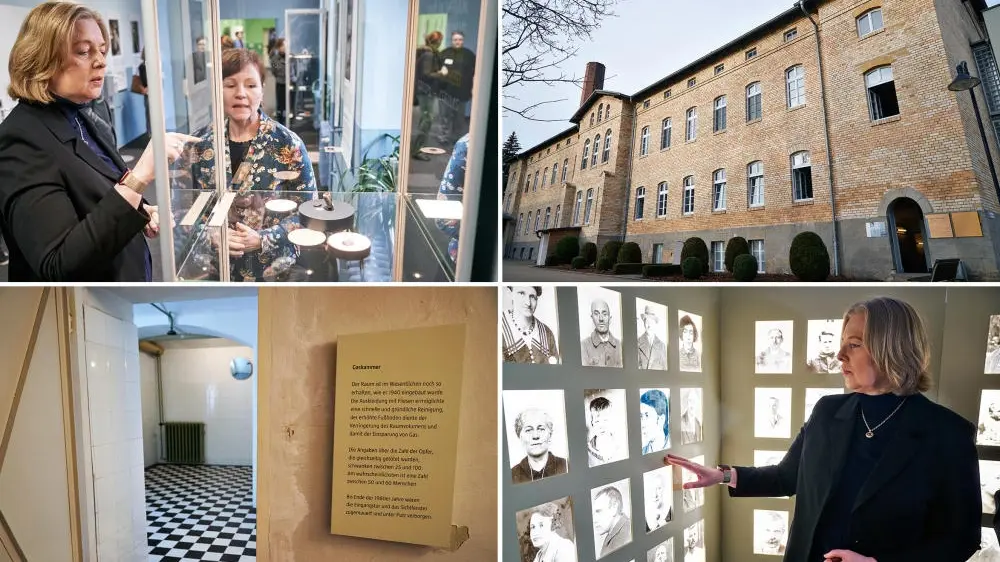 Bärbel Bas bei ihrem Besuch der Gedenkstätte in Bernburg an der Saale