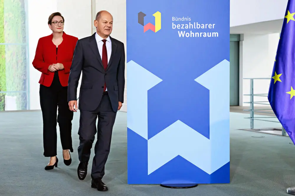 Kanzler Scholz und Ministerin Geywitz