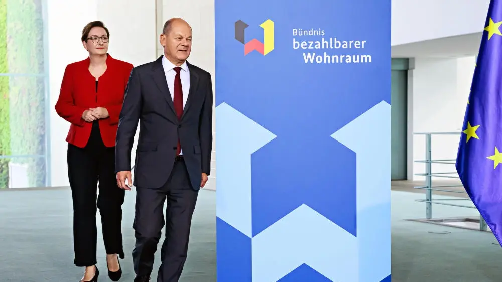 Bundeskanzler Olaf Scholz und Bundesbauministerin Klara Geywitz Kanzler Scholz und Ministerin Geywitz