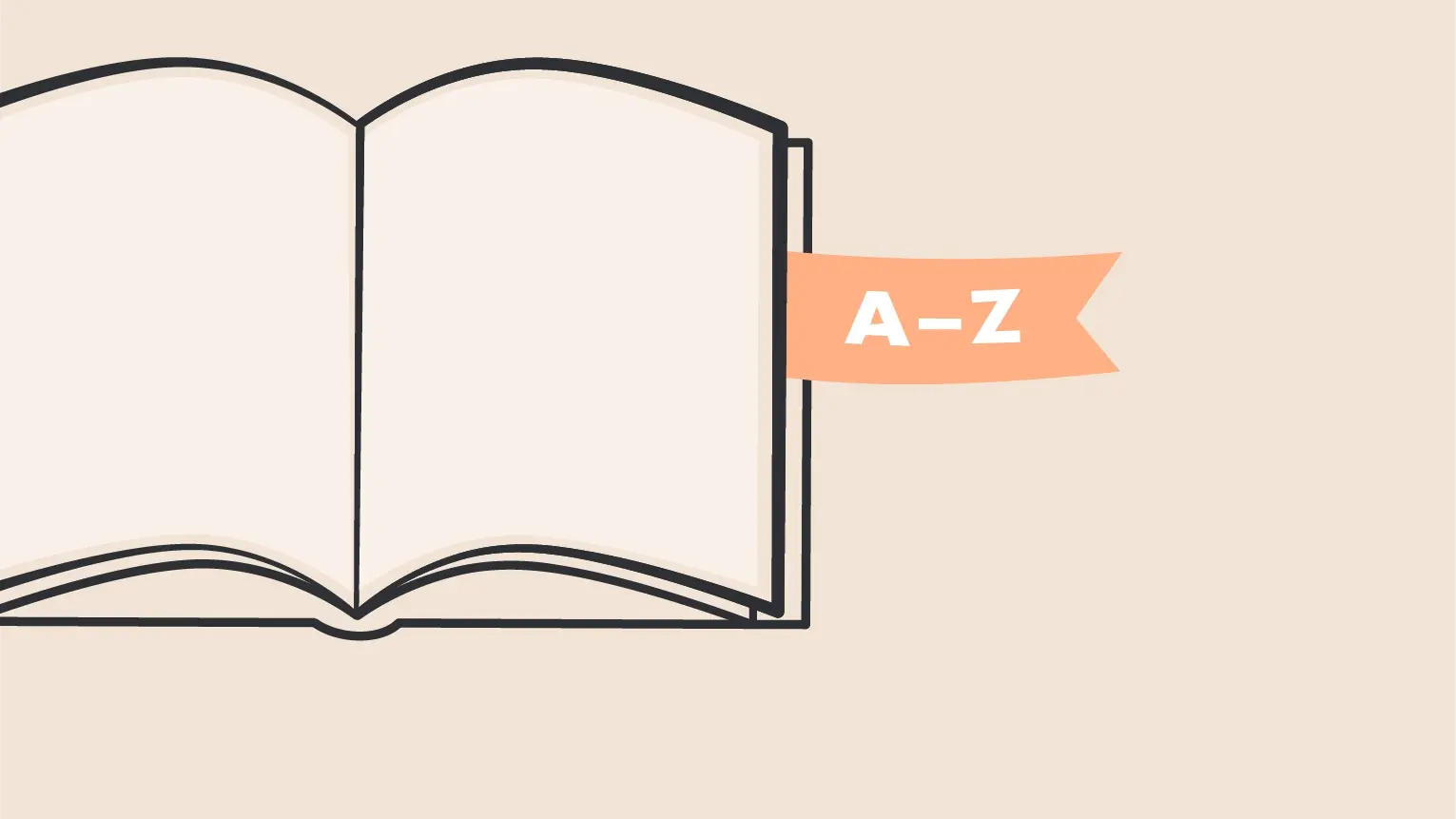 Ein Abbild eines Buches und der Buchstaben A bis Z