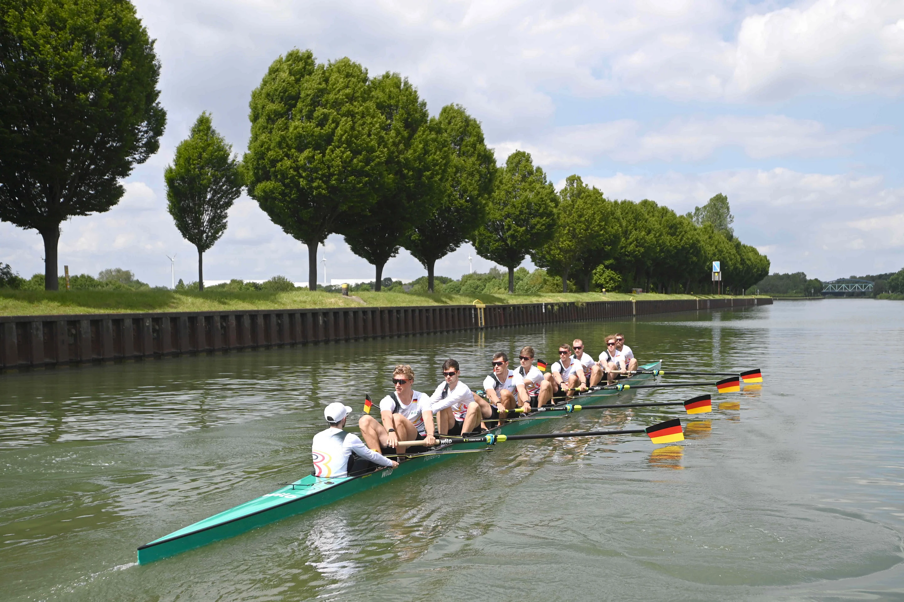 Der Deutschlandachter auf dem Wasser